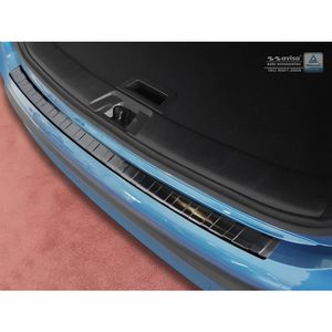 Zwart RVS Bumper beschermer passend voor Nissan Qashqai II Facelift 2017- 'Ribs' AV245135