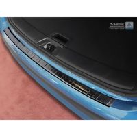 Zwart RVS Bumper beschermer passend voor Nissan Qashqai II Facelift 2017- 'Ribs' AV245135 - thumbnail