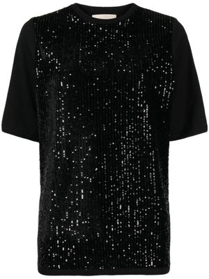 Elie Saab t-shirt à ornements de sequins - Noir