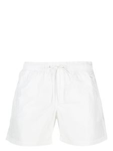 Sundek short de bain rayé à logo imprimé - Blanc