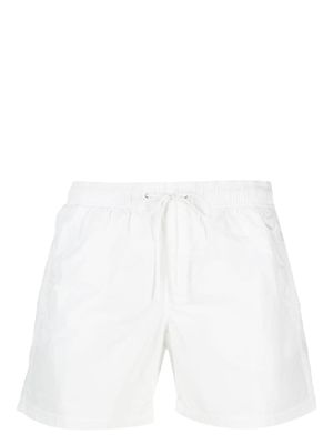 Sundek short de bain rayé à logo imprimé - Blanc