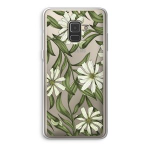 Wit bloemenpatroon: Samsung Galaxy A8 (2018) Transparant Hoesje