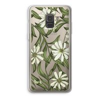 Wit bloemenpatroon: Samsung Galaxy A8 (2018) Transparant Hoesje