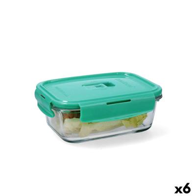 Hermetische Lunchtrommel Luminarc Turquesa Turkoois Glas 820 ml (6 Stuks)