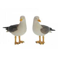 Dieren decoratie beeld - Vogel - Zeemeeuw staand van 15 cm - polystone - tuinbeeld - thumbnail