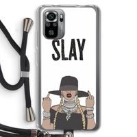 Slay All Day: Xiaomi Redmi Note 10S Transparant Hoesje met koord