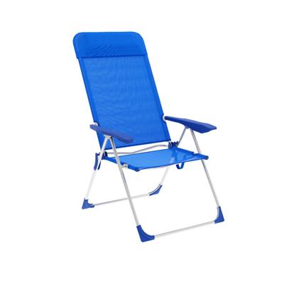 Marbueno Klapstoel 5 Posities Aluminium met Blauw Kussen Strand en Zwembad 69X58X109 cm 10249