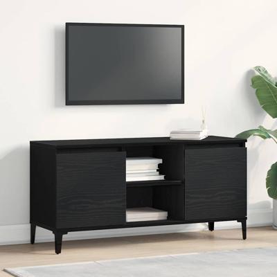 TV-kast Zwart 102 x 35 x 50 cm Bewerkt hout