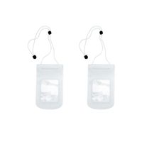 2x stuks waterdichte multifunctionele PVC strandtasjes wit - thumbnail