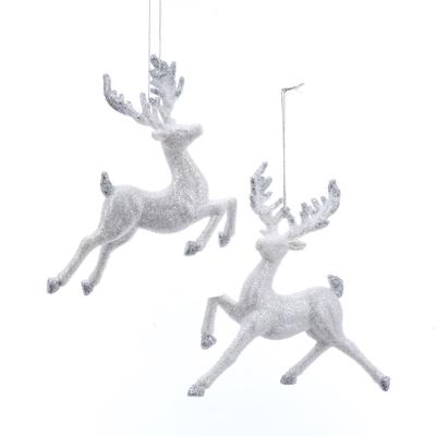White/Silver Glitter Reindeer 5-6 Inch - Kurt s adler