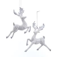 White/Silver Glitter Reindeer 5-6 Inch - Kurt s adler