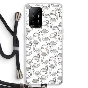 Zwanen: Oppo A94 5G Transparant Hoesje met koord