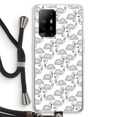 Zwanen: Oppo A94 5G Transparant Hoesje met koord