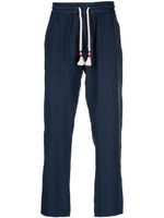 MC2 Saint Barth pantalon droit en lin à lien de resserrage - Bleu