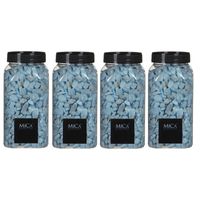 4x Decoratie/hobby steentjes licht blauw 650 ml - thumbnail