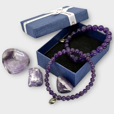 2 Amethist Armbanden & 3 Edelstenen Set in Cadeaudoosje 2 Amethist Armbanden & 3 Edelstenen Set in Cadeaudoosje