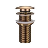 Afvoerplug Wiesbaden UniMatch Caral | 5/4" | Click waste verlengd | Messing | Rond | Geborsteld brons koper PVD