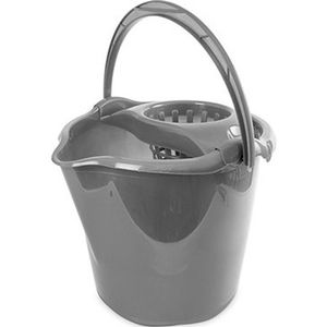 Grijze dweilemmer/mopemmer 13,5 liter 32 x 30 cm