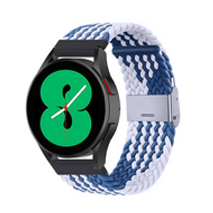 Braided nylon bandje - Blauw / wit - Samsung Galaxy Watch - 46mm / Samsung Gear S3