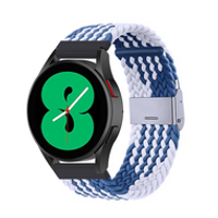 Braided nylon bandje - Blauw / wit - Samsung Galaxy Watch - 46mm / Samsung Gear S3