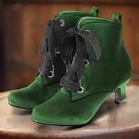 Dames Laarzen Grote maten Hak Laarzen Buiten Dagelijks Booties enkellaarzen Kleine hak Ronde Teen Elegant Vakantie Vintage Suède Veters Zwart Rood Bruin Lightinthebox - thumbnail