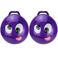 2x stuks skippybal smiley voor kinderen paars 55 cm