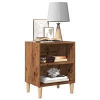 Nachtkastje 40x30x50 cm bewerkt hout oud houtkleurig