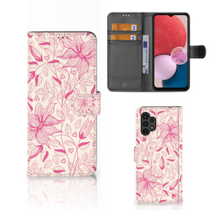 Samsung Galaxy A13 (4G) Hoesje Pink Flowers