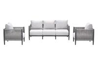 GI Diamo stoel-bank loungeset (3-delig) - Carbon Black/Zand