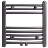 The Living Store Handdoekradiator - Grijs - 480 x 480 mm - Dubbele functie - 8 dwarsbalken