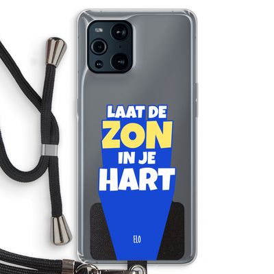 Laat de zon in je hart: Oppo Find X3 Transparant Hoesje met koord