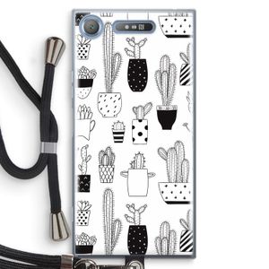 Cactusmotief: Sony Xperia XZ1 Transparant Hoesje met koord