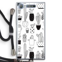 Cactusmotief: Sony Xperia XZ1 Transparant Hoesje met koord