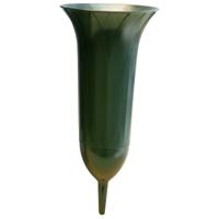 Grafvaas - groen - 26 cm - kunststof - Grafvazen grafkaarsen - bloemhouder voor graf
