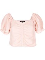 tout a coup veste crop à effet froncé - Rose