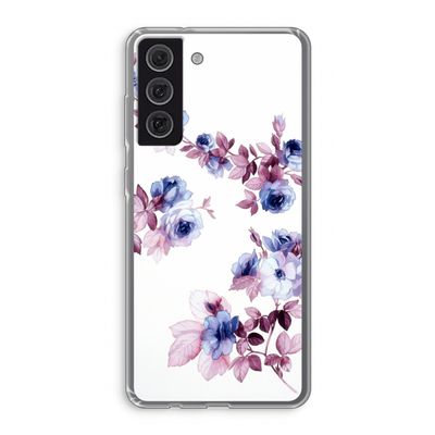 Waterverf bloemen: Samsung Galaxy S21 FE Transparant Hoesje