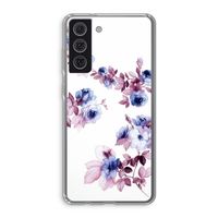 Waterverf bloemen: Samsung Galaxy S21 FE Transparant Hoesje