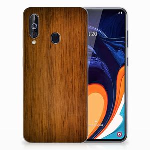 Samsung Galaxy A60 Bumper Hoesje Donker Hout