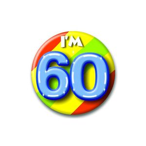 Verjaardags button I am 60