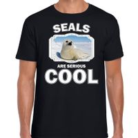 T-shirt seals are serious cool zwart heren - witte zeehonden/ zeehond shirt 2XL  -