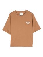 Emporio Armani Kids t-shirt à logo imprimé - Marron - thumbnail