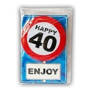 40 jaar verjaardagskaart met button