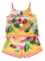 Dolce & Gabbana Kids ensemble haut-short à mélange d'imprimés - Jaune - thumbnail