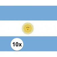 10x stuks Stickertjes van vlag van Argentinie   -