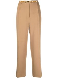 Céline Pre-Owned pantalon de tailleur à détail de chaîne (années 1980) - Marron