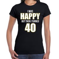 Verjaardag cadeau t-shirt 40 jaar - happy 40 zwart voor dames