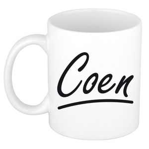 Naam cadeau mok / beker Coen met sierlijke letters 300 ml