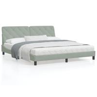 Bed met matras fluweel lichtgrijs 180x200 cm SKU: V3208670 - thumbnail