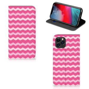 Apple iPhone 11 Pro Hoesje met Magneet Waves Pink