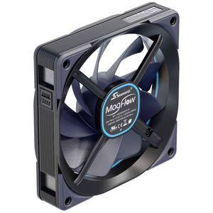 Seasonic MagFlow 1-Fan Kit PC-ventilator Zwart (b x h x d) 124.2 x 120.4 x 26.6 mm